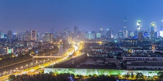 中国南京夜景的一段时间