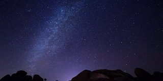 加州约书亚树国家公园的银河