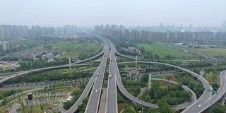 南京高速公路交叉口鸟瞰图，中国