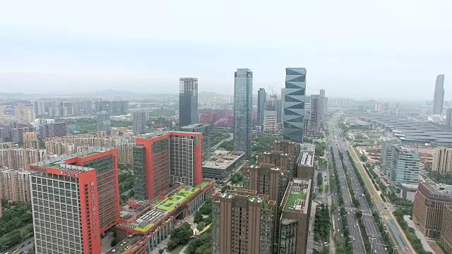 建筑鸟瞰图和南京，中国