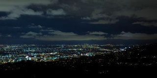 好莱坞，比弗利山和好莱坞山的夜晚时光