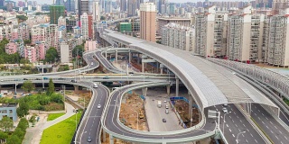 中国武汉市立交桥的时间流逝