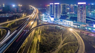 武汉大桥夜景图视频素材模板下载