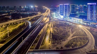 武汉大桥夜景图视频素材模板下载