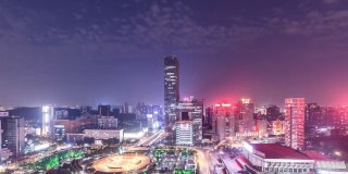中国武汉夜景的一段时间