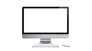 现代台式电脑，没有名字，没有品牌，有键盘和鼠标视频素材模板下载