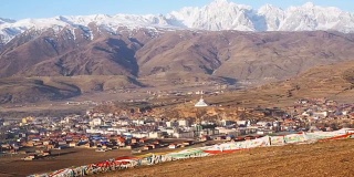 德格藏族镇鸟瞰图