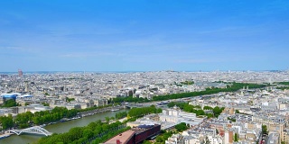 巴黎城市景观，法国巴黎天际线从埃菲尔铁塔看地标