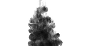 一墨流动，注入黑色染料云雾或烟雾，墨以慢动作注入白色。黑色水粉涂在水中。墨色背景或烟雾背景，为墨水效果使用光磨如阿尔法蒙版