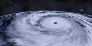 来自太空的飓风风暴龙卷风，卫星图像。
