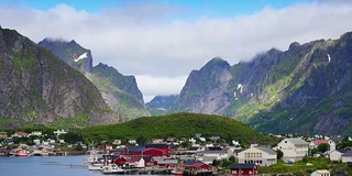 挪威罗浮敦群岛全景，日落美景