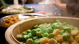 夜市的中国蒸菜视频素材模板下载