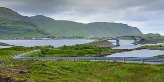 挪威，挪威罗浮敦群岛的日落风景