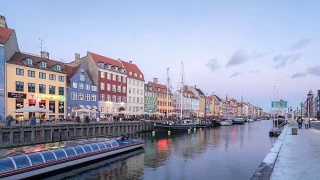 丹麦新港的哥本哈根延时视频素材模板下载