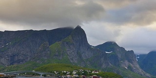 挪威罗浮敦群岛全景，日落美景