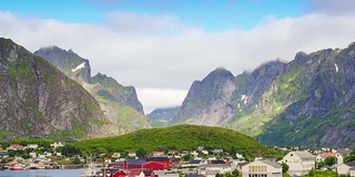 挪威罗浮敦群岛全景，日落美景