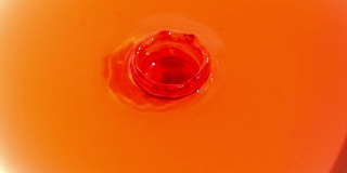 慢莫红色滴在橙汁里