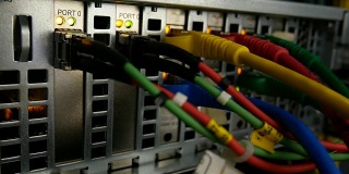 LAN电缆连接特写