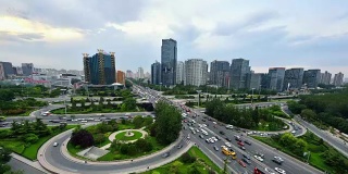 4K:北京城市景观和现代城市交通，中国