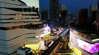 泰国曼谷素坤逸无人机购物中心视频素材模板下载