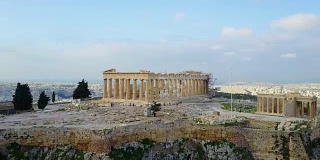 雅典卫城的古希腊遗址鸟瞰图