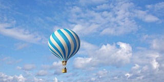 蓝天中的热气球