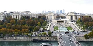 鸟瞰图塞纳河和特罗卡德罗在巴黎，法国