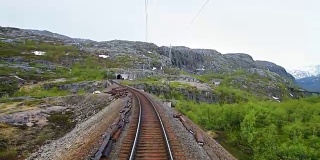 POV火车在瑞典拉普兰的阿比斯科国家公园