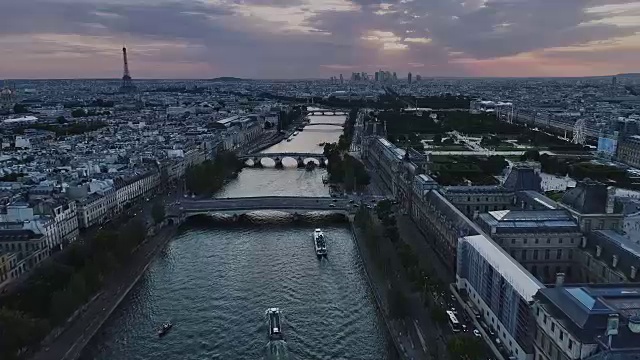 巴黎空中塞纳河日落法国