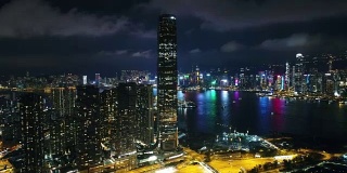 香港九龙地区夜间航拍系列