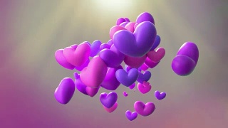 粉色跳动的心动画视频素材模板下载