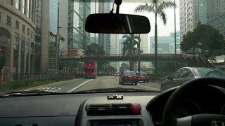 白天香港的士道路旅行车面板街道全景4k中国视频素材模板下载