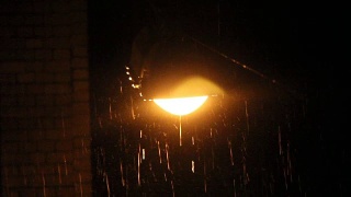 雨夜街灯视频素材模板下载