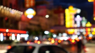 曼谷唐人街夜景视频素材模板下载