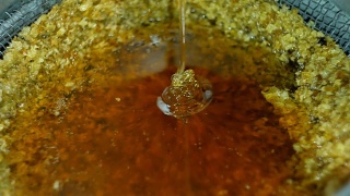 过滤新的提取蜂蜜。采蜜机，用于原蜜的提取和过滤。视频素材模板下载