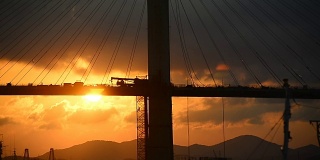 浙江跨海大桥日落景观，中国