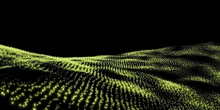 黄色波浪和粒子3D动画