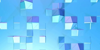 抽象简单蓝紫低聚三维表面作为计算机环境。软几何低多边形运动背景移动纯蓝色紫罗兰多边形。4K全高清无缝循环背景