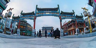 北京正阳门建楼的延时视频，中国，北京，前门大街，延时4K