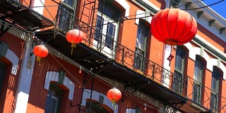 红球中国灯笼东方城市装饰