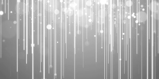 圣诞动画背景动画画面(白色主题)，带有灯光条纹，散景闪烁和雪花粒子