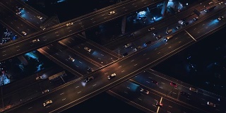 交通顶视图夜间视频4k。