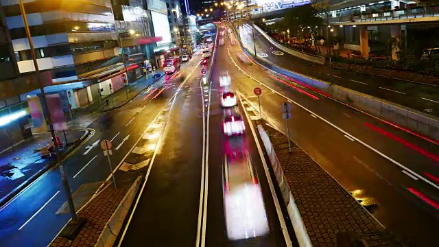 香港街头夜车，延时平移留下4k。