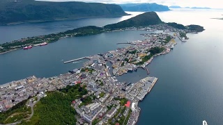 挪威奥勒松市航拍画面视频素材模板下载