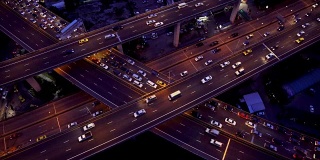交通顶视图夜间视频4k。