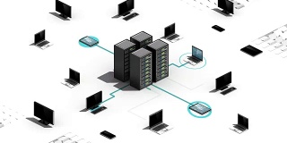 云服务器连接服务器系统。物联网技术。