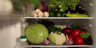 满满一冰箱的新鲜健康食品。缓慢的密苏里州。