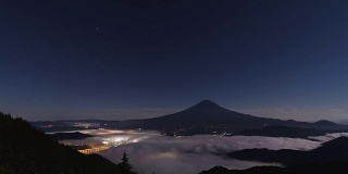 富士山夜景(云海)