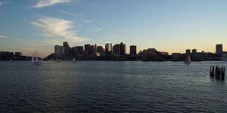 日落时分的波士顿天际线