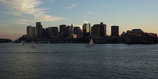 日落时分的波士顿天际线